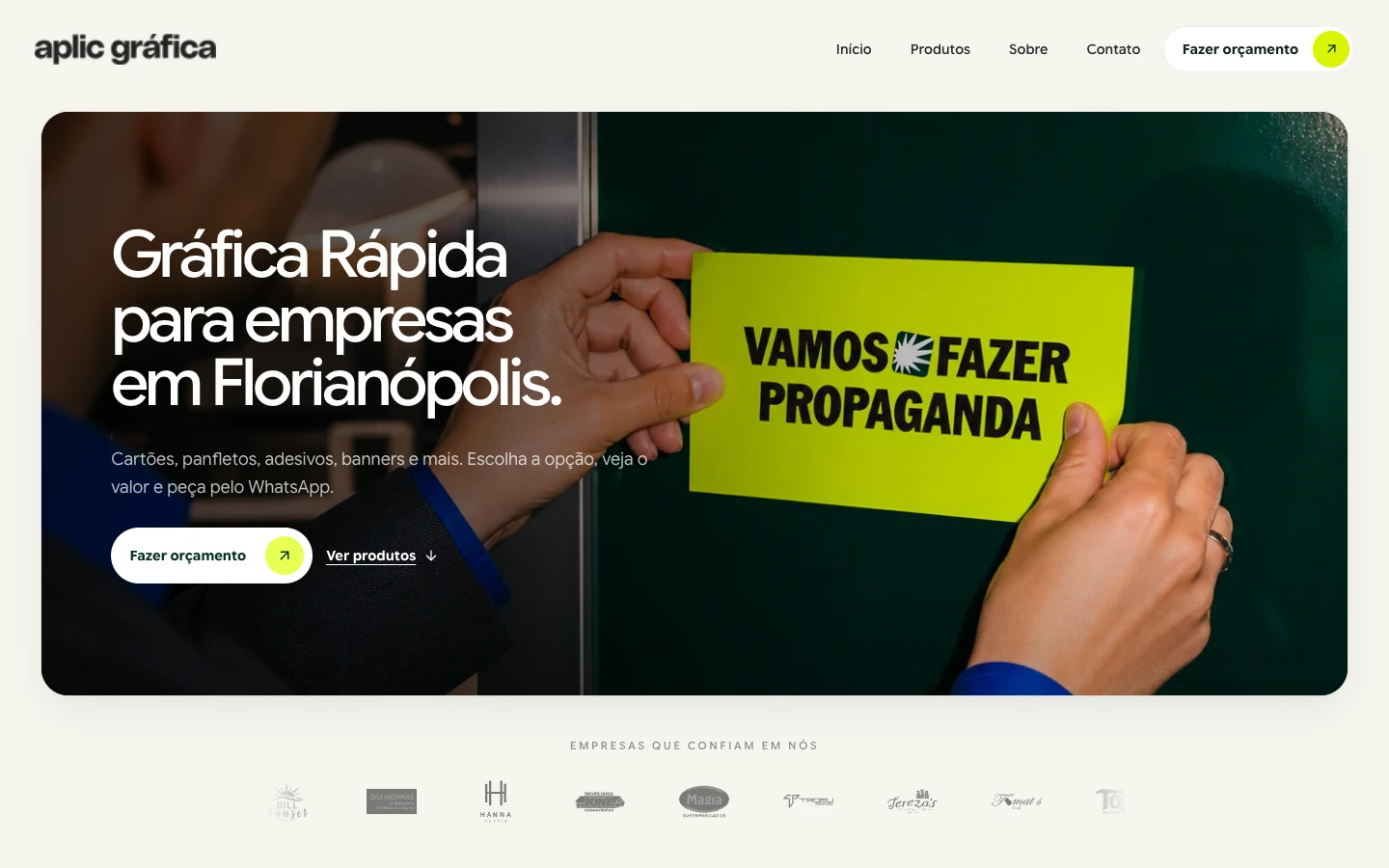 Aplic Gráfica website homepage