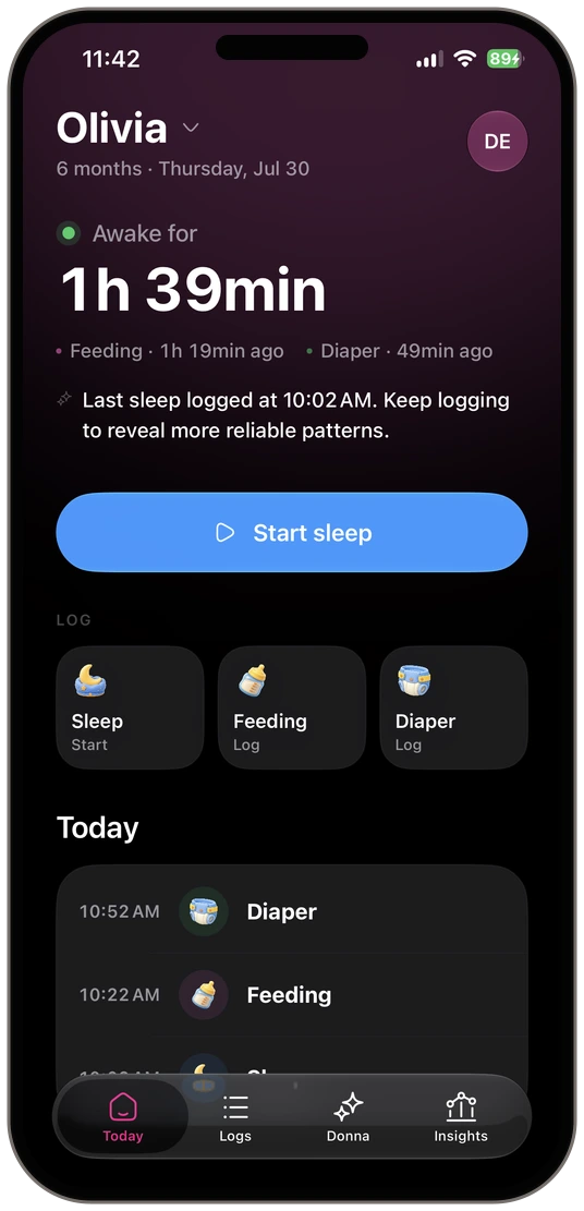 Tela inicial da DonnaAI em dark mode