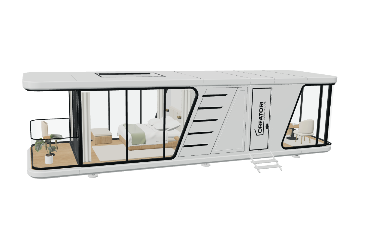 Digital presentation of the K70 capsule, with its structure and finish rotating